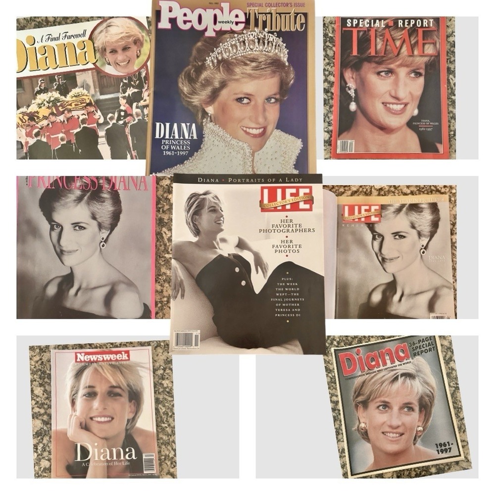 Vintage Princess Diana magazines Lot Of 8 Most Published In 1997, collectible